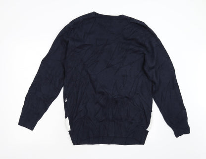 George Mens Blue  Knit Pullover Jumper   - Christmas