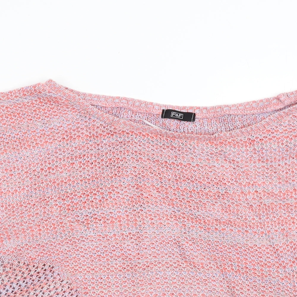F&F Womens Pink  Knit Pullover Jumper Size 10