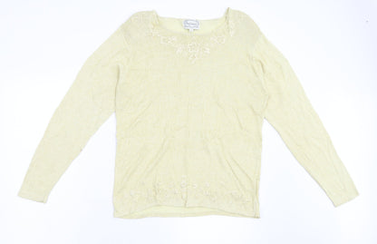 Womens UK Size L Fay Louise Yellow Pullover Jumper