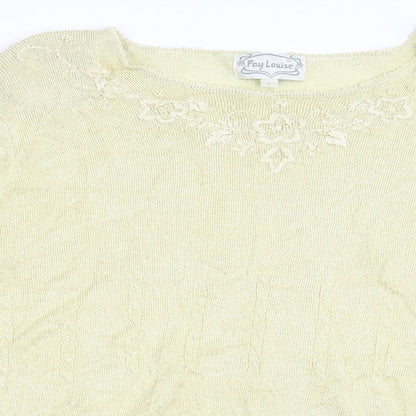 Womens UK Size L Fay Louise Yellow Pullover Jumper