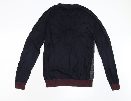 NEXT Mens Blue Geometric Knit Pullover Jumper Size M