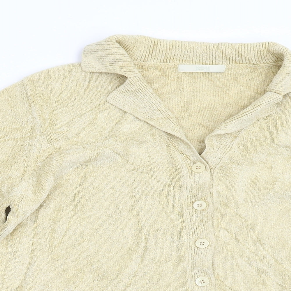 Womens UK Size 12 M&S Beige Cardigan Jumper