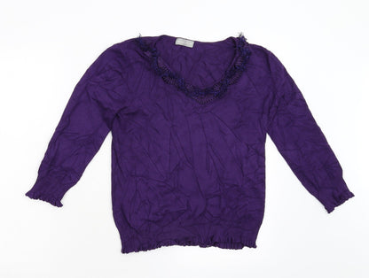 Womens UK Size 10 Per Una Purple Pullover Jumper