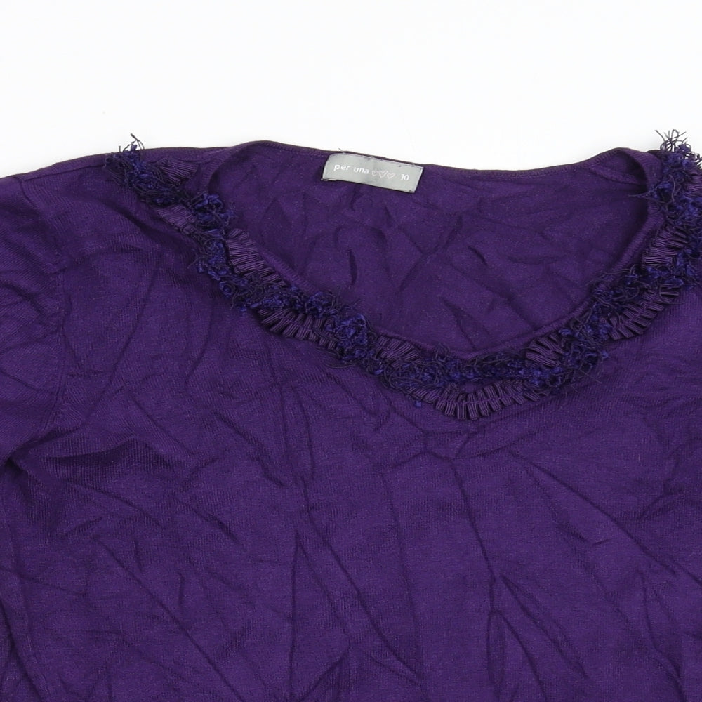 Womens UK Size 10 Per Una Purple Pullover Jumper