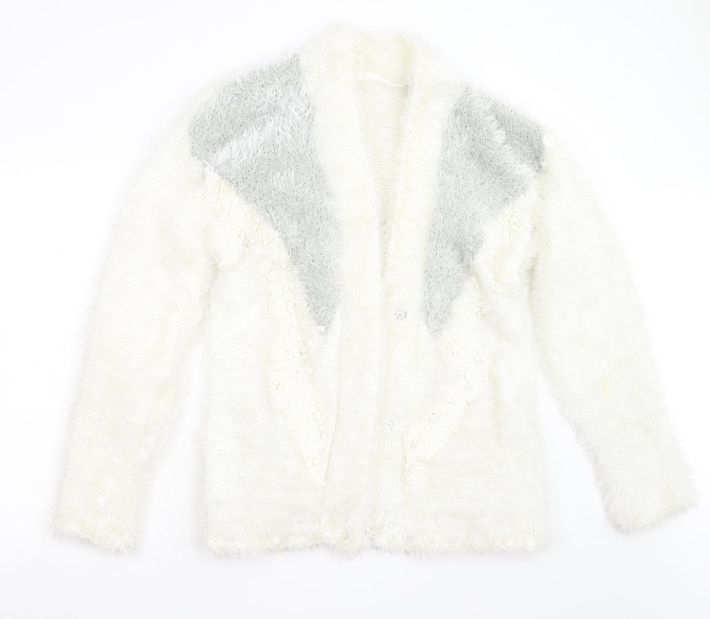 Womens UK Size L Preworn Ivory Cardigan Jumper