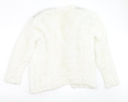 Womens UK Size L Preworn Ivory Cardigan Jumper