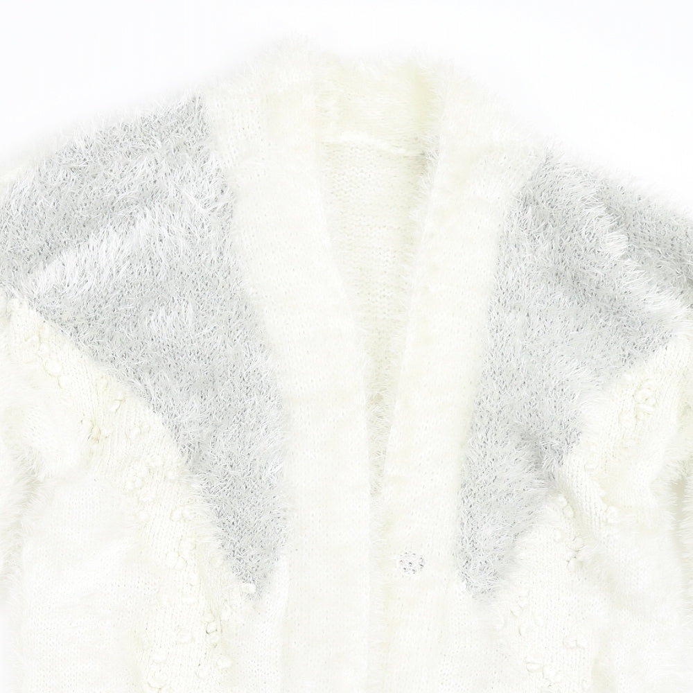 Womens UK Size L Preworn Ivory Cardigan Jumper