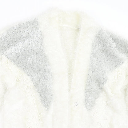 Womens UK Size L Preworn Ivory Cardigan Jumper