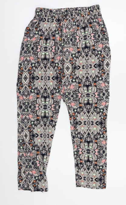 Womens UK Size S Preworn Regular Fit  Multicoloured Trousers