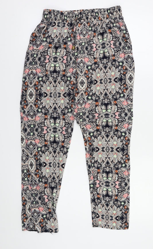 Womens UK Size S Preworn Regular Fit  Multicoloured Trousers