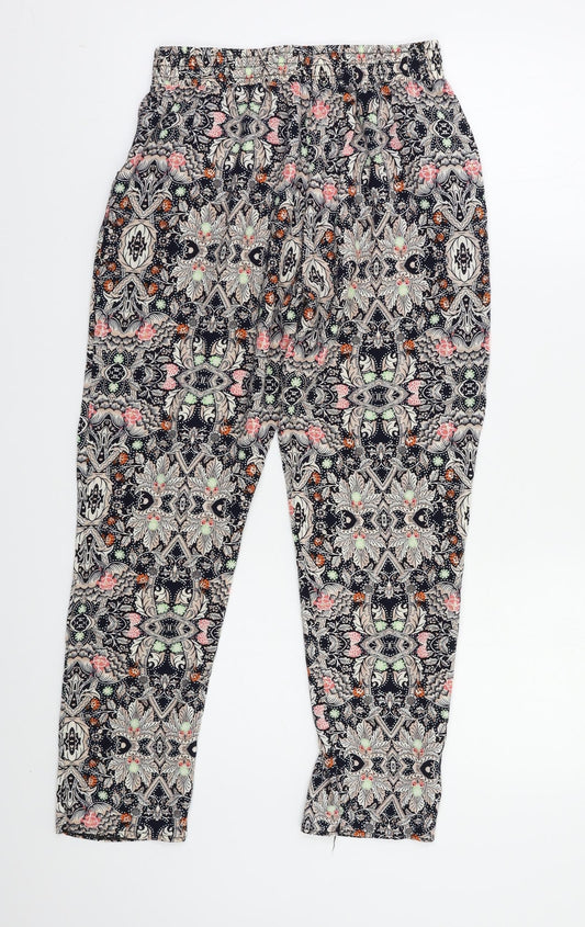 Womens UK Size S Preworn Regular Fit  Multicoloured Trousers