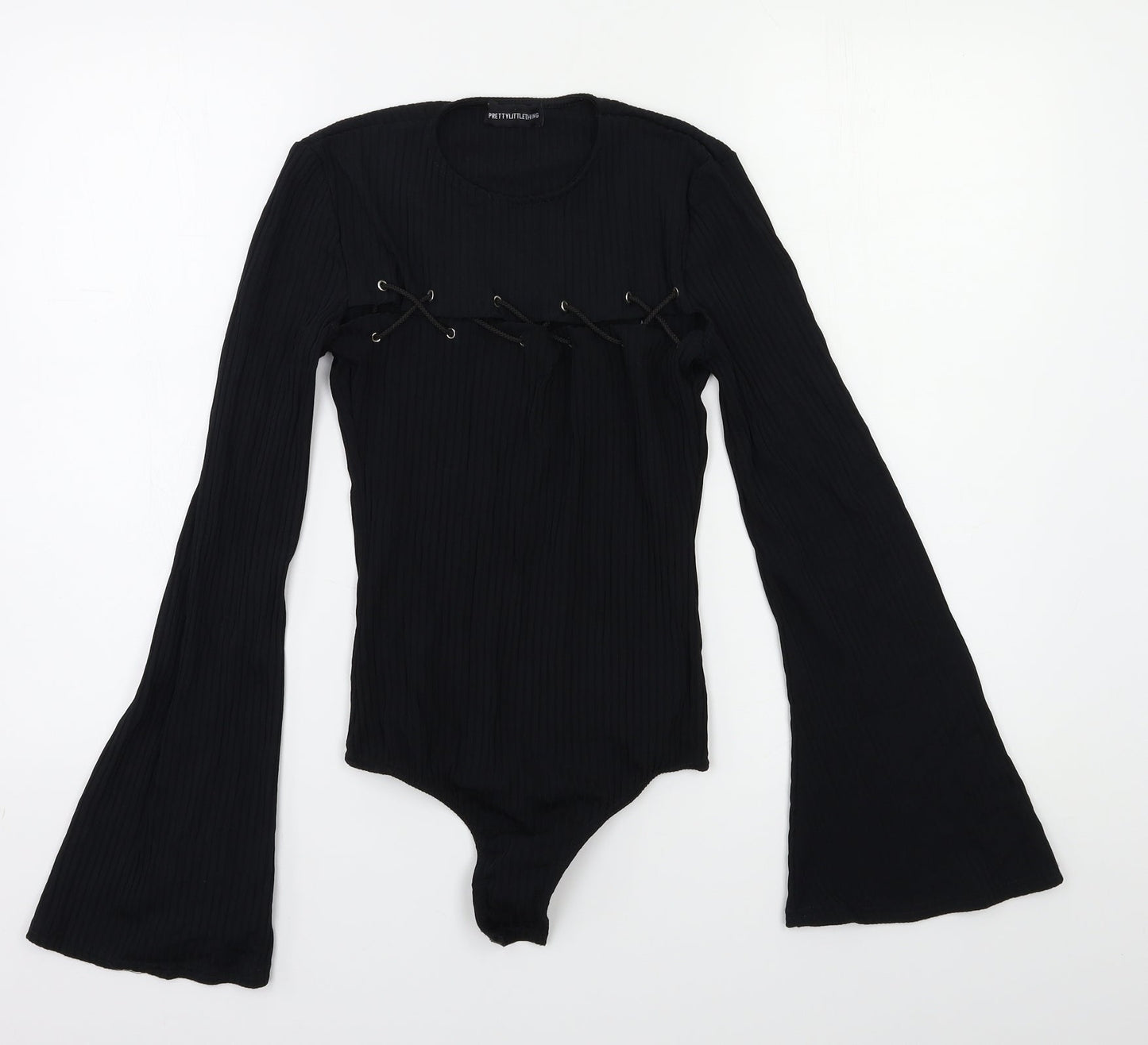 PRETTYLITTLETHING Womens Black   Bodysuit One-Piece Size 8