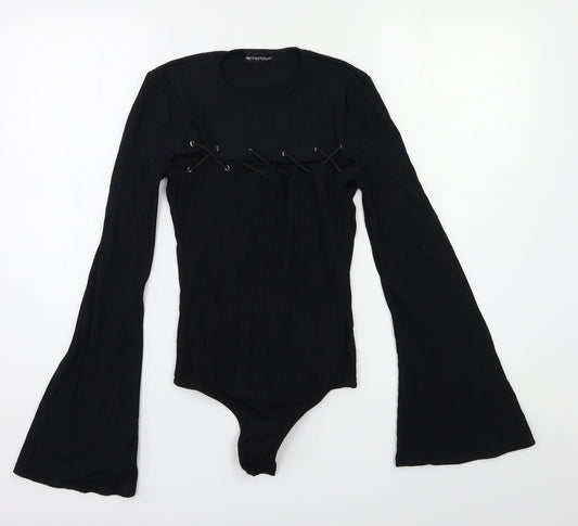 PRETTYLITTLETHING Womens Black   Bodysuit One-Piece Size 8