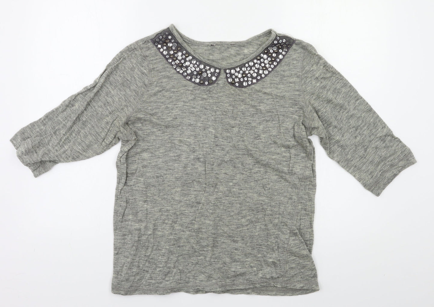 Womens UK Size 14 M&S Grey Basic Blouse