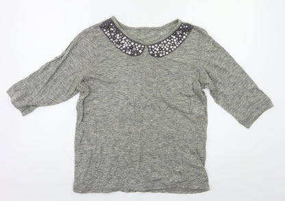 Womens UK Size 14 M&S Grey Basic Blouse