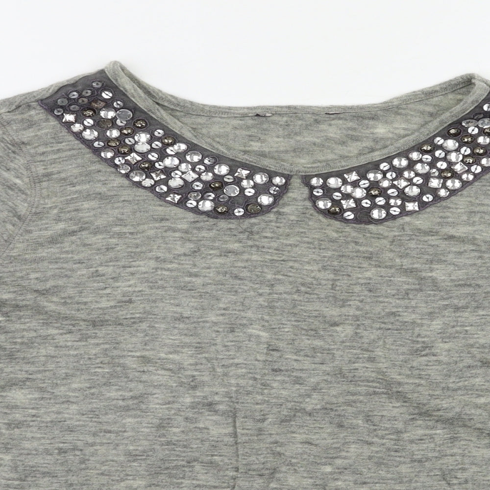 Womens UK Size 14 M&S Grey Basic Blouse