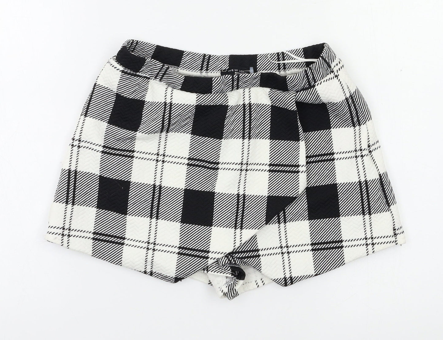 New Look Womens Black Check  Mini Skort Size 8