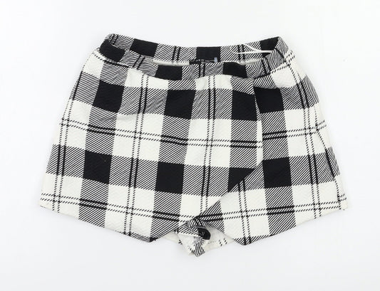 New Look Womens Black Check  Mini Skort Size 8
