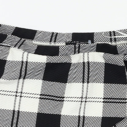 New Look Womens Black Check  Mini Skort Size 8