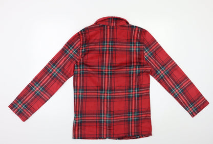 M&S Womens Red Check  Top Pyjama Top Size XS