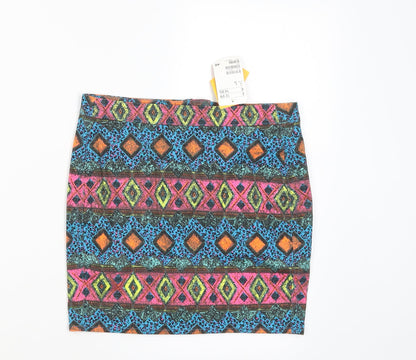 Dividedq Womens Multicoloured Argyle/Diamond  Straight & Pencil Skirt Size 8