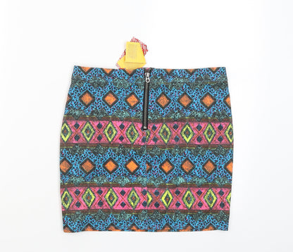 Dividedq Womens Multicoloured Argyle/Diamond  Straight & Pencil Skirt Size 8