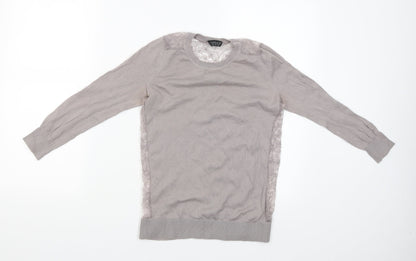 Womens UK Size 10 Topshop Grey Basic Blouse