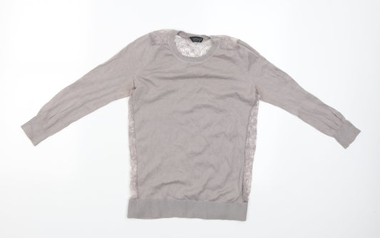 Womens UK Size 10 Topshop Grey Basic Blouse