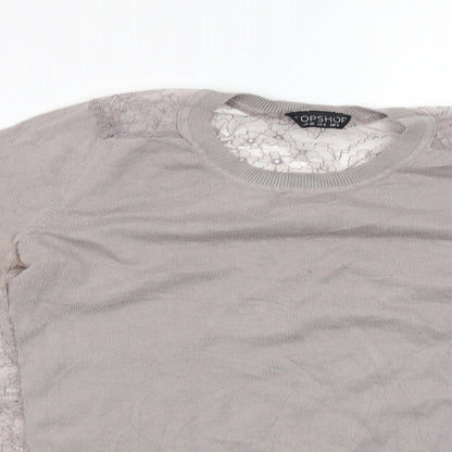 Womens UK Size 10 Topshop Grey Basic Blouse
