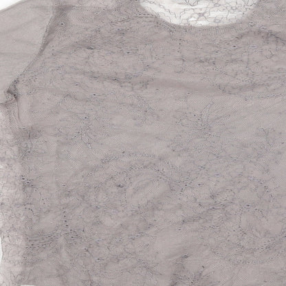 Womens UK Size 10 Topshop Grey Basic Blouse
