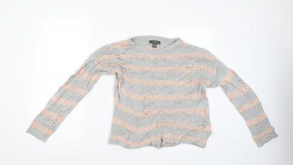 Primark Womens Grey Striped  Pullover Jumper Size M