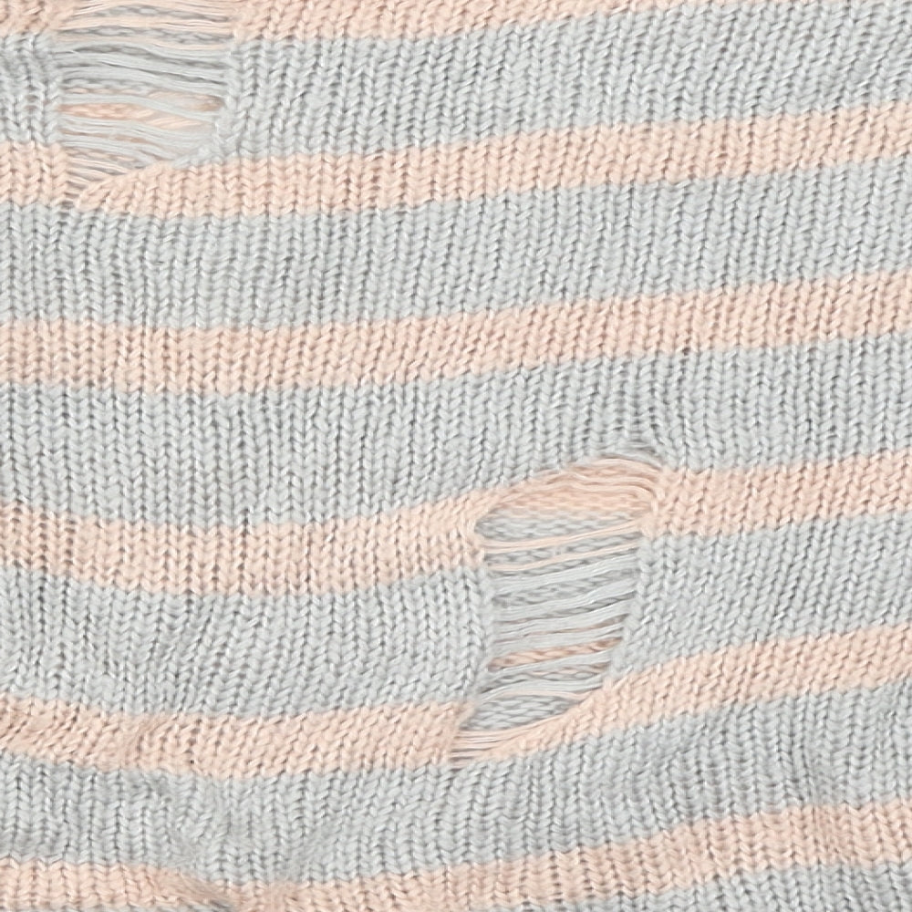 Primark Womens Grey Striped  Pullover Jumper Size M