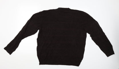 Marks and Spencer Mens Brown Striped  Pullover Jumper Size 2XL