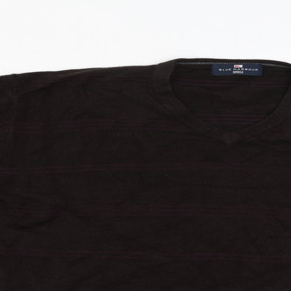 Marks and Spencer Mens Brown Striped  Pullover Jumper Size 2XL