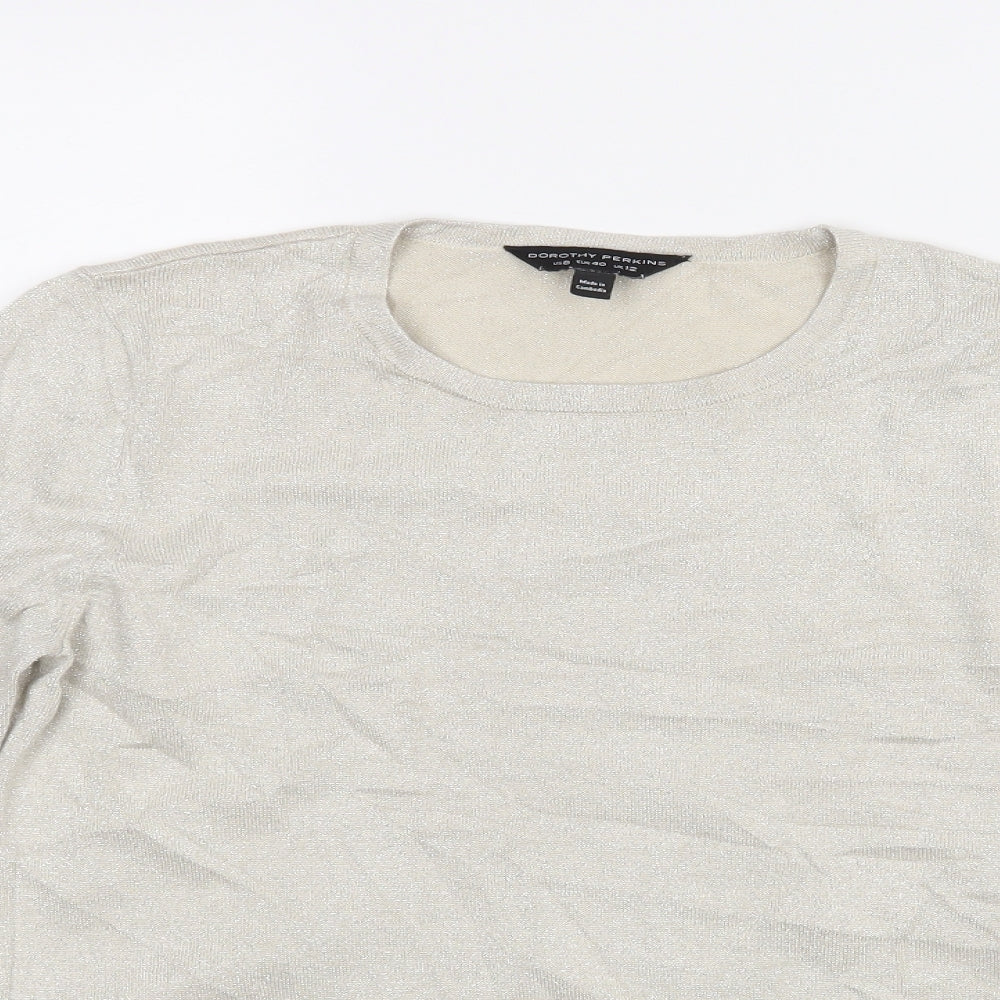 Womens UK Size 8 Dorothy Perkins Beige Basic Blouse