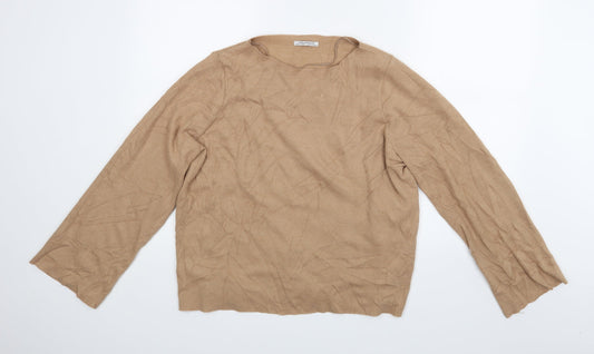 Womens UK Size 8 Zara Brown Basic Blouse