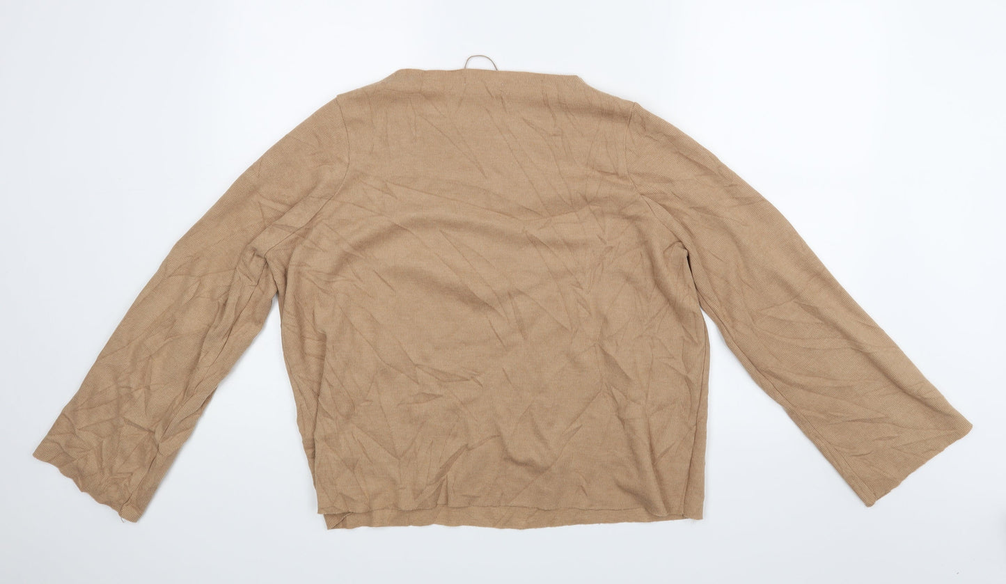Womens UK Size 8 Zara Brown Basic Blouse
