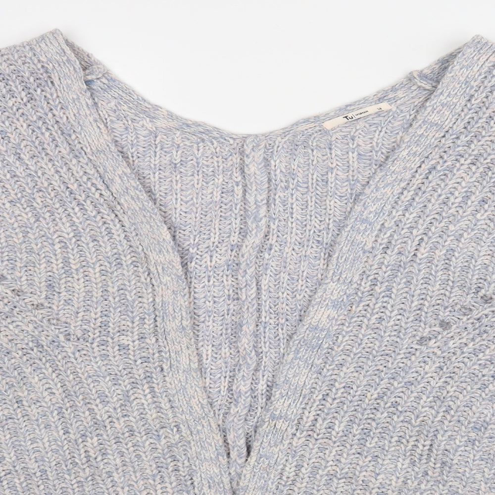 TU Womens Blue   Wrap Jumper Size 14