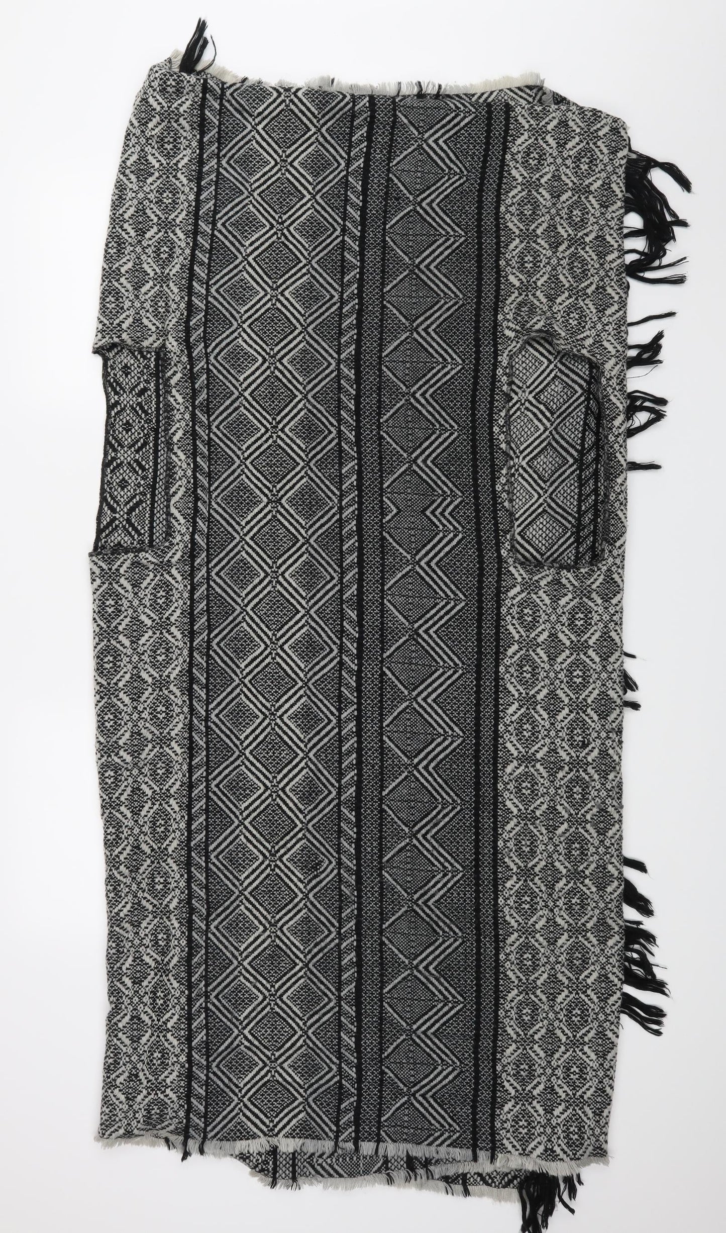 Womens UK Size One Size Preworn Black Wrap Jumper