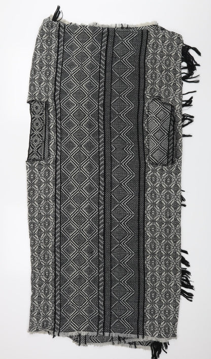 Womens UK Size One Size Preworn Black Wrap Jumper