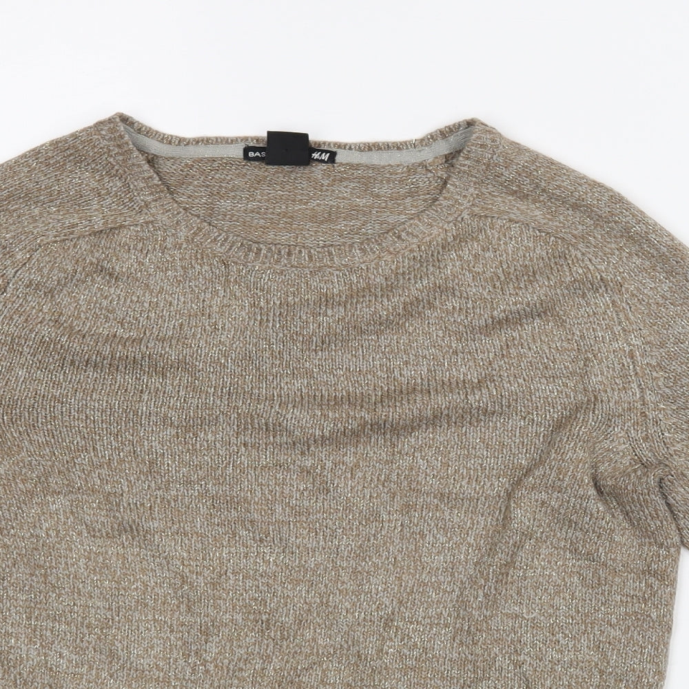 Womens UK Size S H&M Gold Pullover Jumper