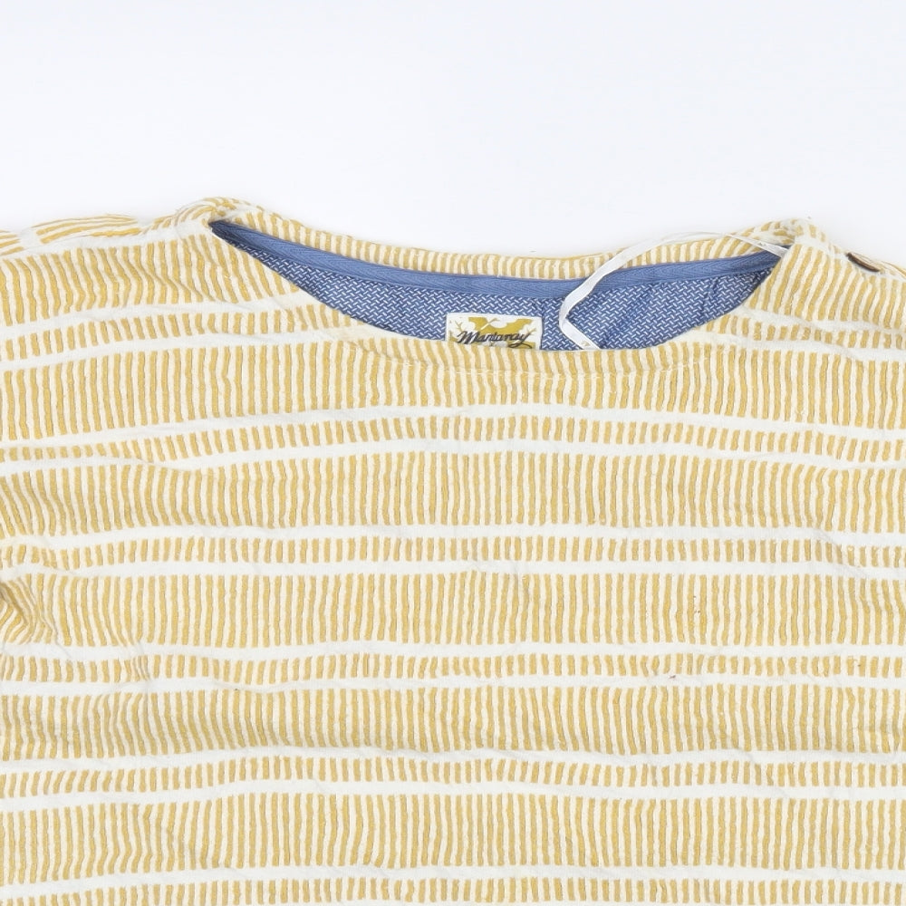 Faithful Womens Gold Striped  Pullover Jumper Size 12