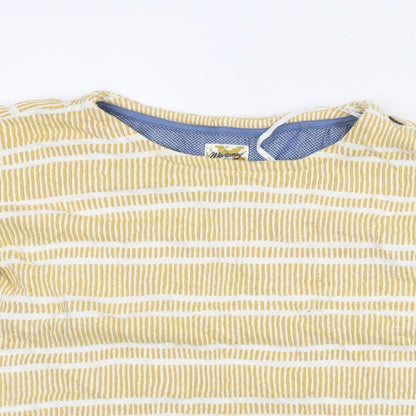 Faithful Womens Gold Striped  Pullover Jumper Size 12