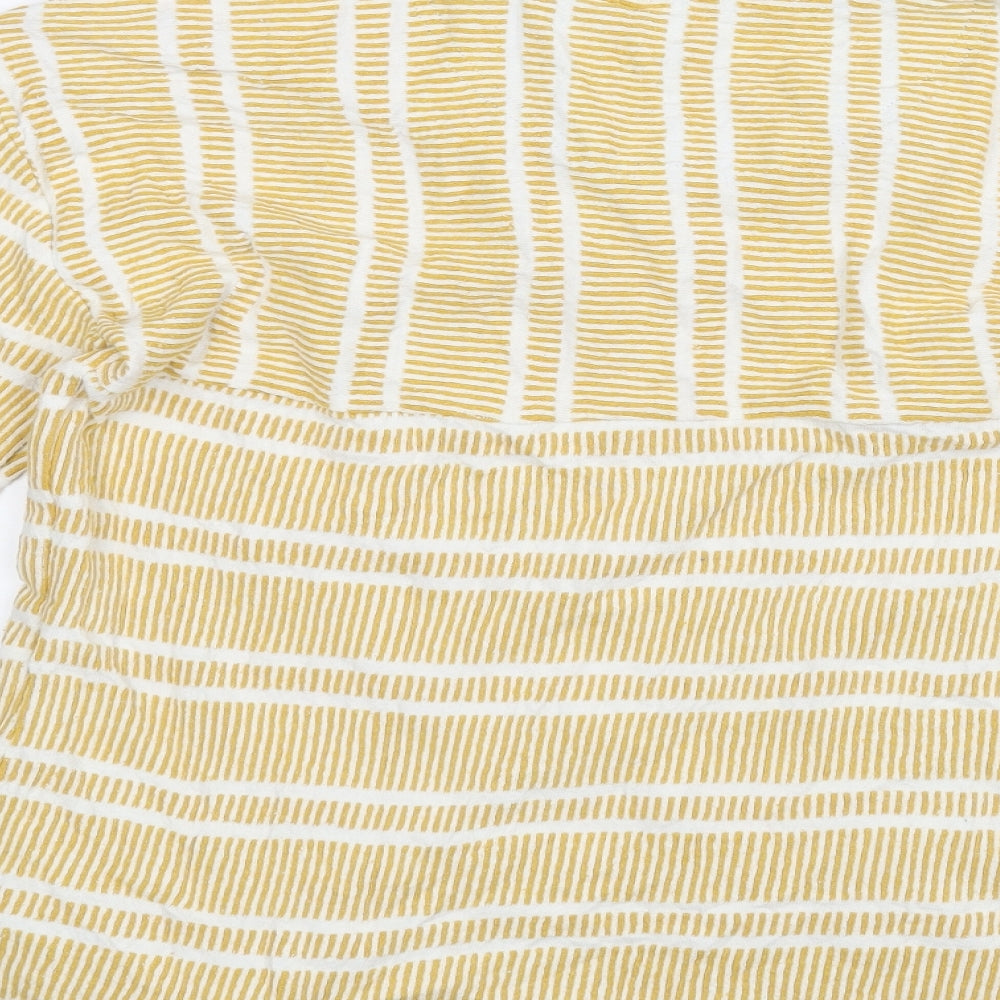 Faithful Womens Gold Striped  Pullover Jumper Size 12