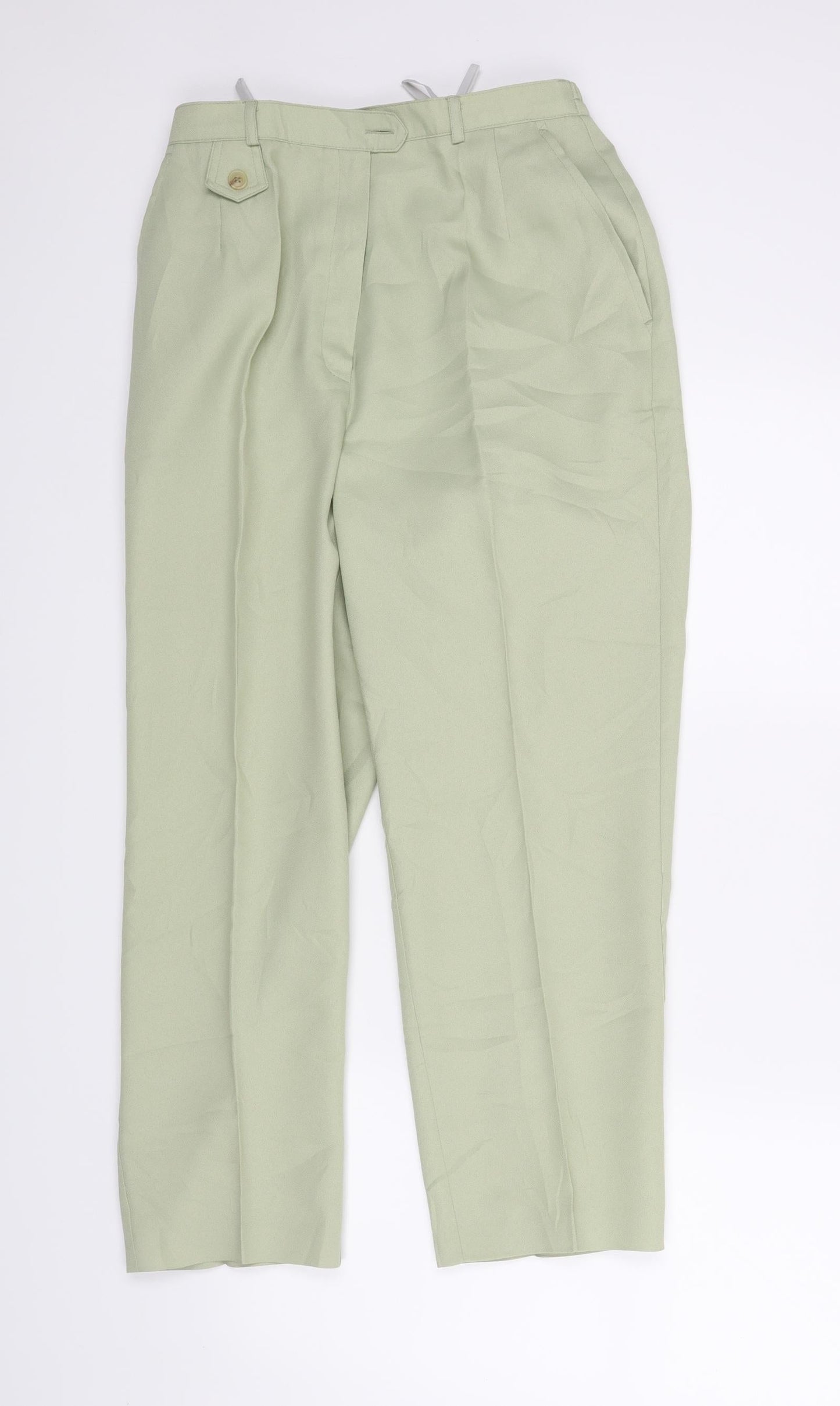 Womens UK Size 14 Preworn Regular Fit  Green Trousers