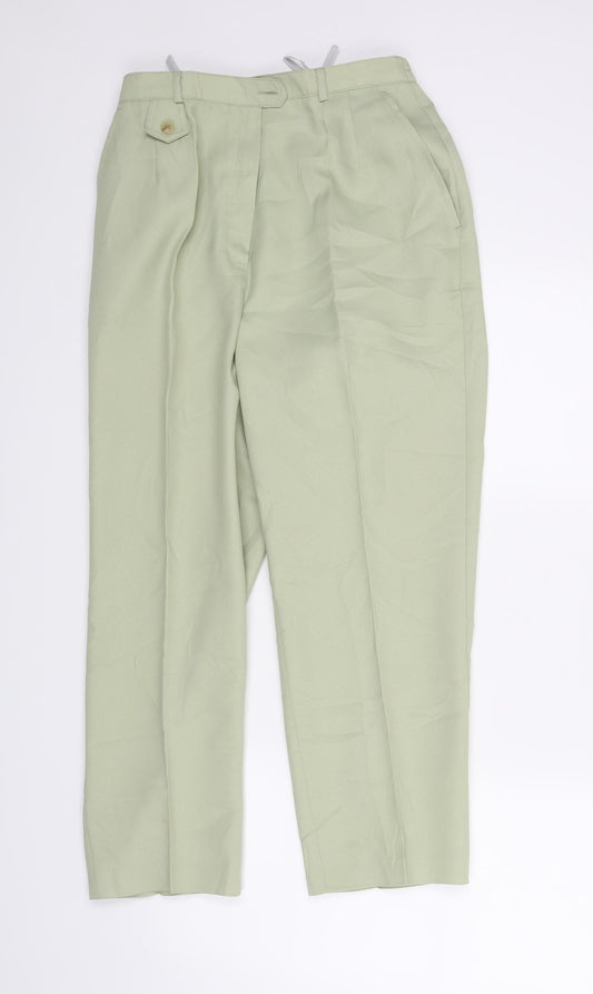 Womens UK Size 14 Preworn Regular Fit  Green Trousers