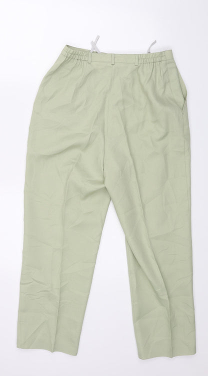 Womens UK Size 14 Preworn Regular Fit  Green Trousers