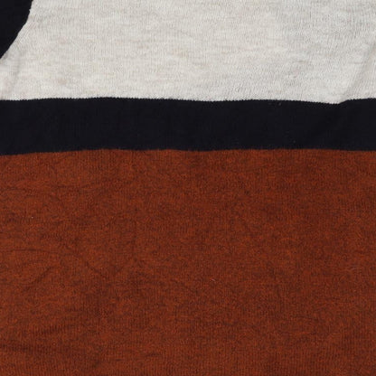 Evans Womens Brown Striped  Wrap Jumper Size 16