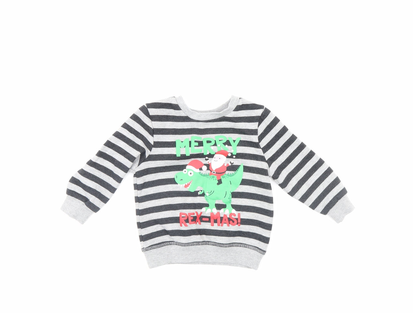 Mini Rebel Boys Multicoloured Striped  Pullover Jumper Size 18-24 Months  - Christmas jumper