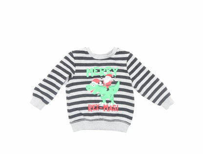 Mini Rebel Boys Multicoloured Striped  Pullover Jumper Size 18-24 Months  - Christmas jumper